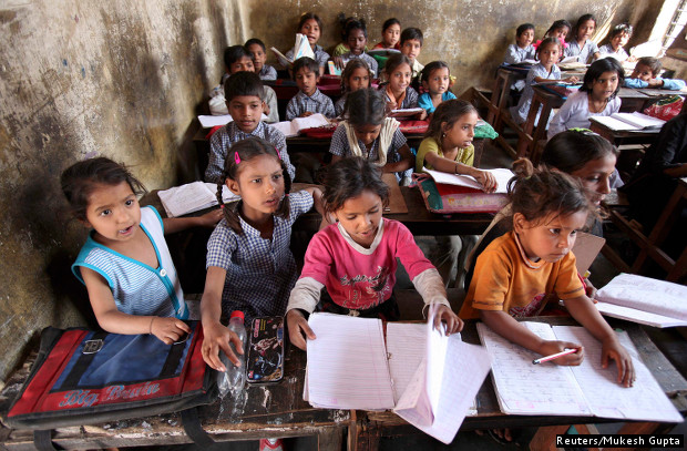 Children in a classroom in South Asia